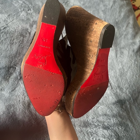 Christian Louboutin Wedge Slingback Heels - Picture 3 of 5